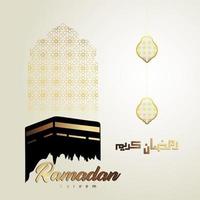 Ramadan Kareem with kaaba vector