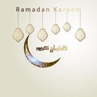 ramadan kareem con luna creciente vector