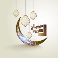 Ramadan Kareem with crescent moon vector