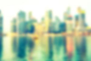 Abstract defocused Singapore city background photo