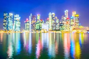 Abstract defocused Singapore city background photo