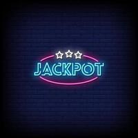 Jackpot Neon Signs Style Text Vector