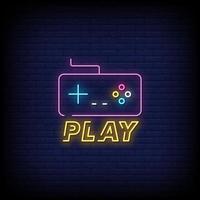 Play Neon Signs Style Text Vector