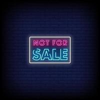 Not For Sale Neon Signs Style Text Vector