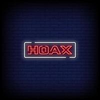 Hoax Neon Signs Style Text Vector