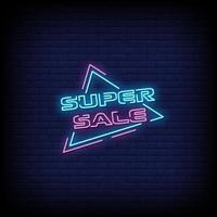 Super Sale Neon Signs Style Text Vector