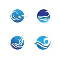 logos de olas de agua dulce vector