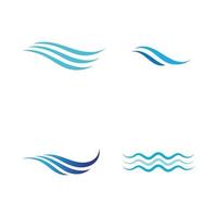 logos de olas de agua dulce vector