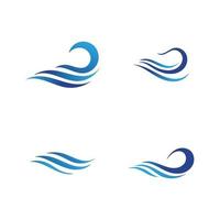 logos de olas de agua dulce vector