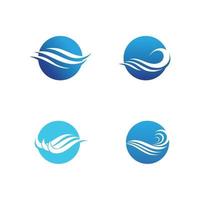 Fresh water wave logos vector