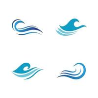 logos de olas de agua dulce vector