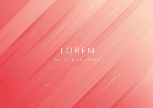 Abstract diagonal overlapping geometric shape on pink, orange gradient background. vector