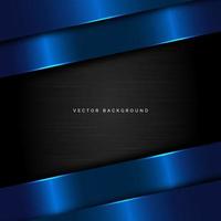 Abstract elegant blue geometric overlap layers with lighting on black background. vector