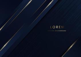 Abstract template blue geometric diagonal background with golden line. Luxury style. vector