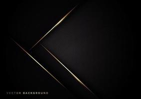 Abstract dark black color background overlapping layers decor golden lines with copy space for text. Luxury style. vector