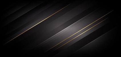 Abstract template dark geometric diagonal background with golden line. Luxury style. vector
