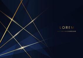 Abstract dark blue luxury background with golden line diagonal. vector