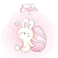 Easter watercolor rabbit vector