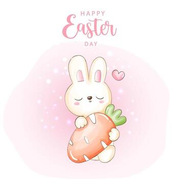 Easter watercolor rabbit vector