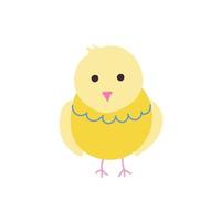 Cute chicken on a white background. Vector illustration in flat style