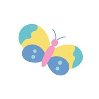 Colorful butterfly on a white background. Vector illustration in flat style