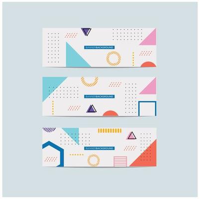 Memphis Style Covers Set Geometric Shapes