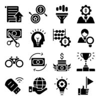 Pack of Money Management Glyph Icons vector