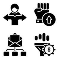 Pack of Online Business Glyph Icons vector