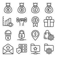 Pack of Business Power Linear Icon vector