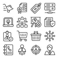 Pack of Business Shopping Linear Icons vector