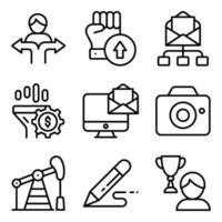 Pack of Online Business Linear Icons vector