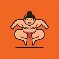 Flat Japan Sumo Vector Illustration
