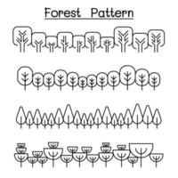 patrón de bosque, fondo de bosque, diseño gráfico de ilustración de vector de paisaje