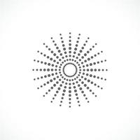 Diseño de emblema de logotipo de puntos de semitono de marco de círculo de vector abstracto negro Icono de borde redondo con textura de puntos de círculo ilustración vectorial EPS 10.