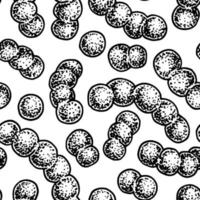 patrón de bacterias en estilo de boceto realista. antecedentes médicos dibujados a mano. ilustración vectorial