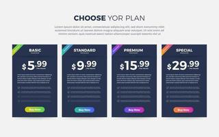 Price list design template vector