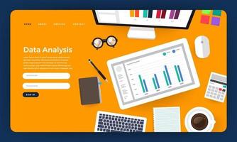 web design template data analysis vector