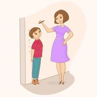 Mother measures son height vector