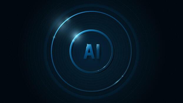 AI operating system on a dark blue background. vector