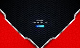 Red abstract modern corporate frame concept with silver effect vector