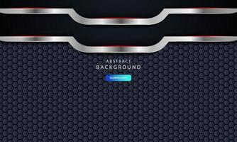 Realistic overlap layer on hexagon pattern background vector