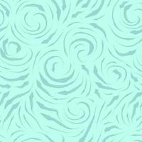 Seamless pattern of brush strokes of blue color. Watercolor blots in the form of curls of spirals and circles on a turquoise background. vector