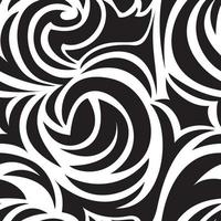 Black seamless texture of spirals and curls. Monochrome Pattern. Spiral curls and swirls. vector