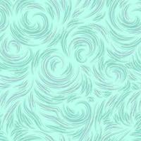 Seamless pattern of brush strokes of blue color. Watercolor blots in the form of curls of spirals and circles on a turquoise background. vector