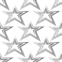 Seamless vector pattern of black lines in the form of a star isolated on white background.