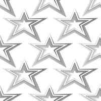 Seamless vector pattern of black lines in the form of a star isolated on white background.