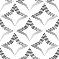 Seamless vector pattern of uneven black lines drawn by a pen in the form of stars or rhombuses.