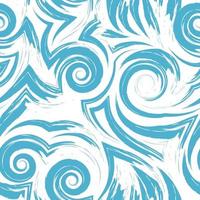 Vector seamless pattern in blue color isolated on white background.