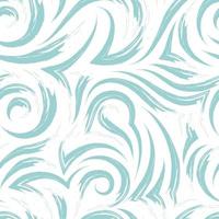 Seamless vector texture of a swirl of waves or currents of turquoise pastel color isolated on a white background.