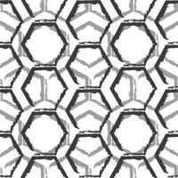 Seamless vector pattern of black and gray hexagons isolated on white background.